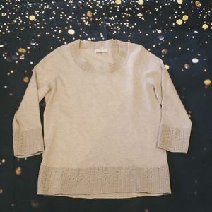Established tan quarter sleeve sweater size mediu